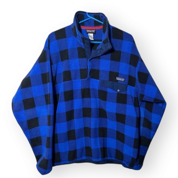 Patagonia Other - PATAGONIA Snap-T Blue and Black Buffalo Plaid Men’s Large